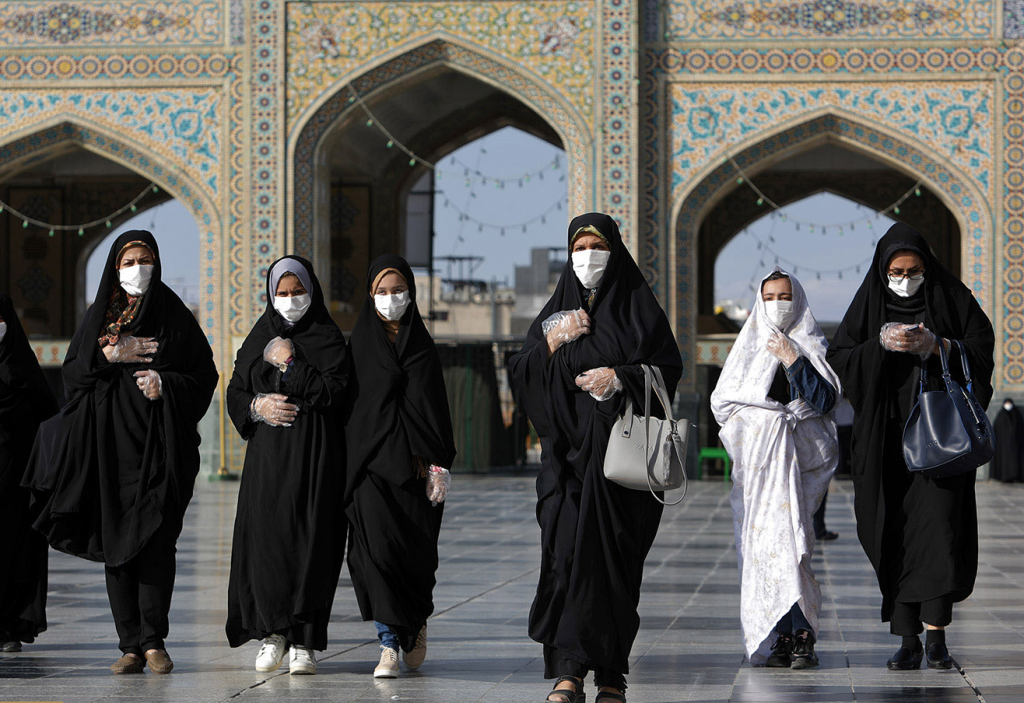 The hijab dress code is mandatory at Imam Reza Shrine.