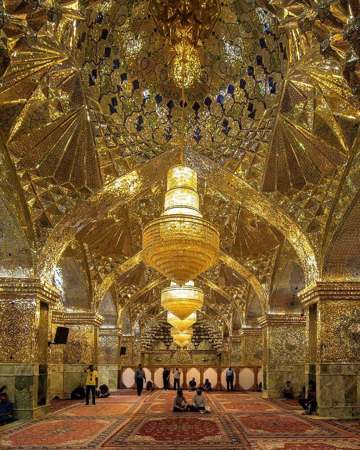 mirror design in shah cheragh mosque of Shiraz